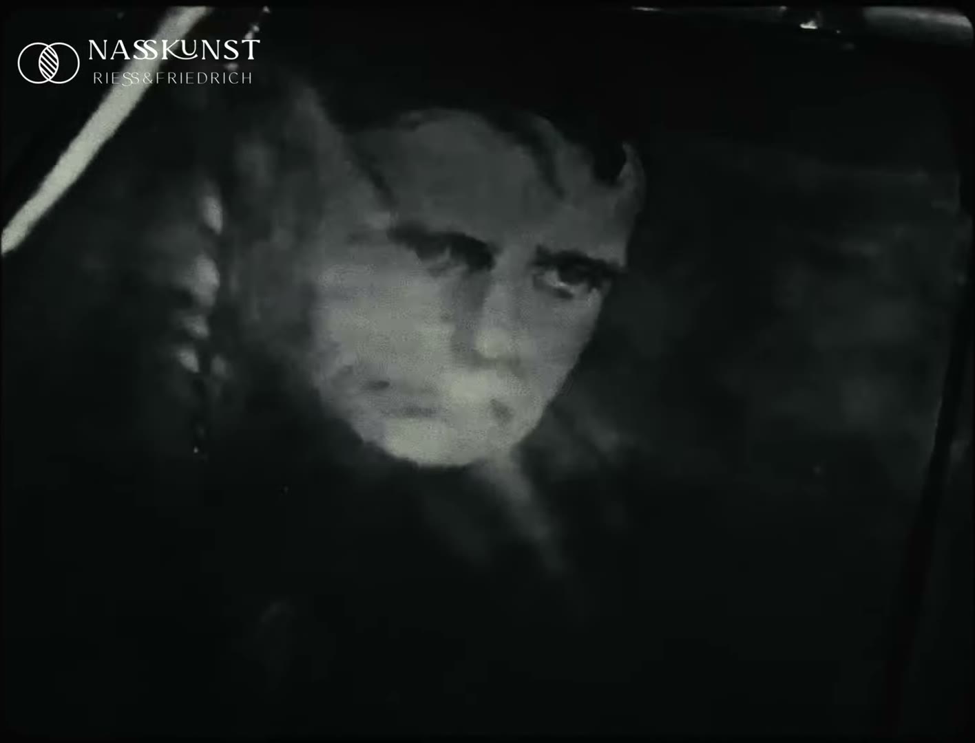 Napoleons Porträt auf der schimmernden dunklen Wetplate, Standbild aus dem Nasskunst-Film